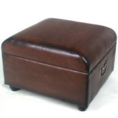 International Caravan Carmel Ottoman Trunk with Lid in Brown