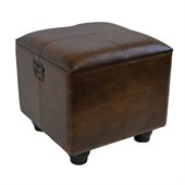 International Caravan Carmel Square Ottoman Trunk with Lid in Brown