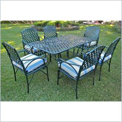 International Caravan Ferini 7 Piece Diamond Lattice Patio Dining Set