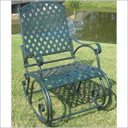 International Caravan Ferini Outdoor Diamond Lattice Patio Rocker