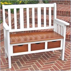 International Caravan 3 Drawer Outdoor/Indoor Bench in White Oak