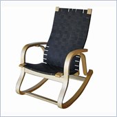 International Caravan Fresco Game Rocker w/ Webbing Seat in Black