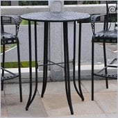International Caravan Iron KD 30 Round Bar Height Table in Antique Black