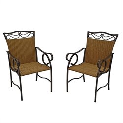 International Caravan Valencia Wicker Resin Patio Chair(Set of 2)