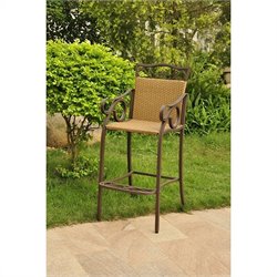 International Caravan Valencia Bar Height Wicker Chair (Set of 2)