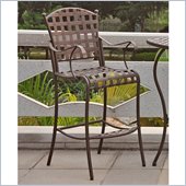 International Caravan Santa Fe Wrought Iron Bar Height Chair(Set of 2)