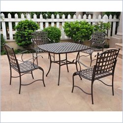 International Caravan Santa Fe Set of 5 Wrought Iron Patio Set
