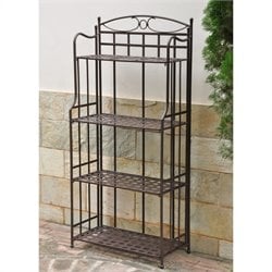 International Caravan Santa Fe Outdoor Iron Bakers Rack