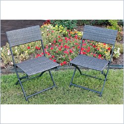 International Caravan Aledo Set of 2 Wicker Resin Patio Chairs