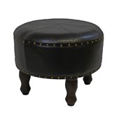 International Caravan Sicily 20 Round Ottoman in Dark Chocolate