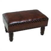 International Caravan Sicily Faux Leather 20 Indoor Stool in Brown