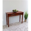 ADD TO YOUR SET: International Caravan Carved Two Drawer Table in Mahogany