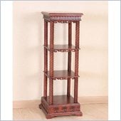 International Caravan Carved Square Stand in Mahogany