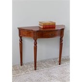 International Caravan Carved Wood Half Moon Table in Mahogany