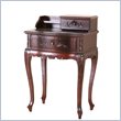 ADD TO YOUR SET: International Caravan Carved Two Drawer Telephone Accent Table in Mahogany