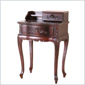 International Caravan Carved Two Drawer Telephone Accent Table in Mahogany