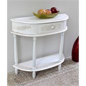 International Caravan Carved Half Moon Wall Table in White