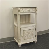 International Caravan One Drawer Telephone Accent Table in White