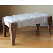 International Caravan Charlotte Fabric Vanity Bench with Wood Legs
