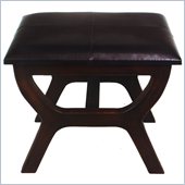 International Caravan Sicily Faux Leather Stool in Dark Chocolate