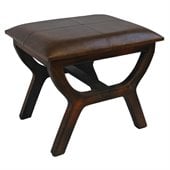 International Caravan  Sicily Faux Leather Stool in Brown