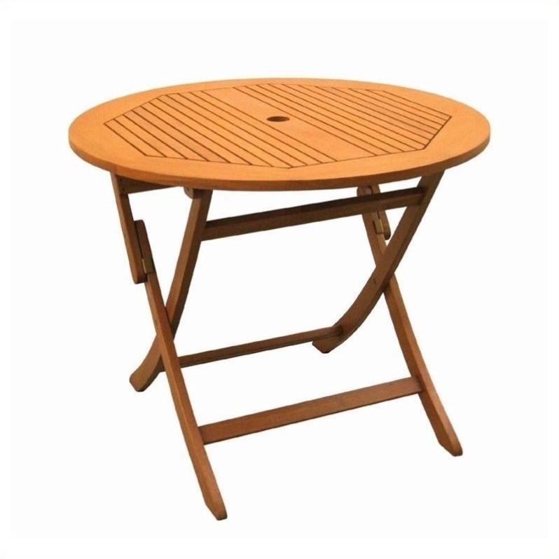 International Caravan Royal Tahiti 36 Folding Patio Table in Balau