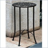 International Caravan Mandalay 15 Wrought Iron Table in Antique Black 