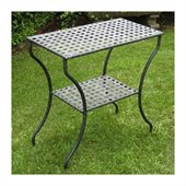International Caravan Mandalay 2-Tier Table in Antique Black 