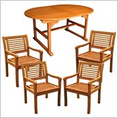 International Caravan Royal Tahiti 7-Piece Dining Set in Balau Stain 