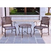 International Caravan Santa Fe Outdoor 3 Piece Bistro Set in Brown 