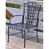 International Caravan Mandalay Iron Chairs in Antique Black (Set of 2)