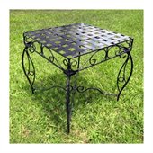 International Caravan Mandalay 20 Iron Side Table in Antique Black 