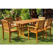 International Caravan Badalona 7 Piece Dining Set in Balau Stain 