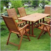 International Caravan  Royal Tahiti 7 Piece Dining Set in Balau Stain 
