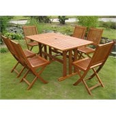 International Caravan Royal Tahiti 7 Piece Dining Set in Balau Stain 