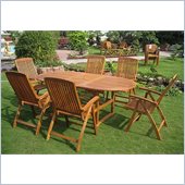 International Caravan Saragossa 7 Piece Dining Set in Balau Stain 