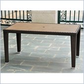 International Caravan Barcelona Aluminum Dining Table in Chocolate