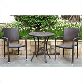 International Caravan Barcelona 3-Piece Patio Bistro Set in Chocolate 