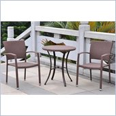 International Caravan Barcelona 3-Piece Bistro Set in Antique Brown 