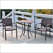 International Caravan Barcelona 3-Piece Bistro Set in Black Antique 