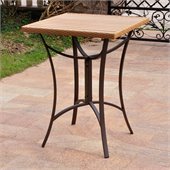 International Caravan Barcelona Aluminum 32 Wicker Table in Honey