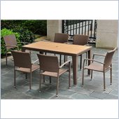 International Caravan Barcelona 7 Piece Patio Set in Antique Brown