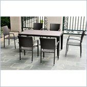 International Caravan Barcelona 7 Piece Patio Set in Black Antique