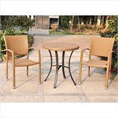 International Caravan Barcelona 3 PCS Wicker Bistro Set in Honey 