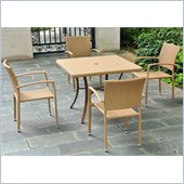 International Caravan Barcelona 39 Wicker Dining Table in Honey 