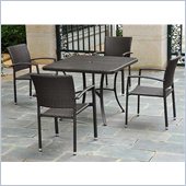 International Caravan Barcelona 39 Wicker Dining Table in Chocolate 