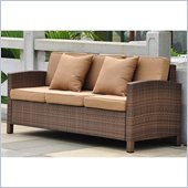 International Caravan Barcelona Sofa with Cushions in Antique Brown 