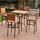 International Caravan Barcelona 5-Piece Bistro Patio Set in Honey 