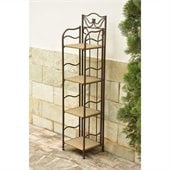 International Caravan Valencia 4-Tier Wicker Plant Shelf in Honey