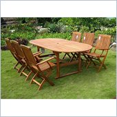 International Caravan Royal Tahiti 7 PCS Dining Set in Premium Stain 